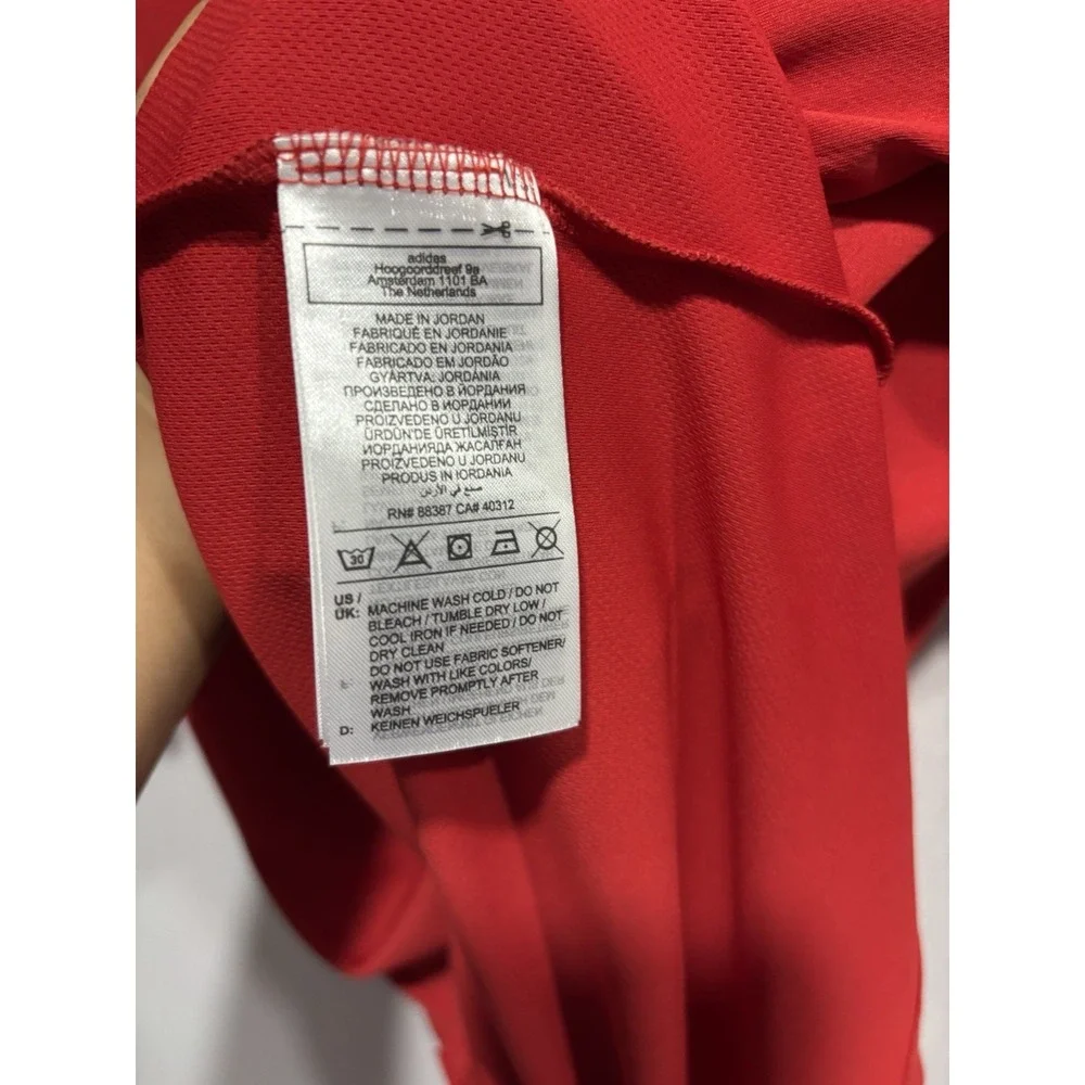 adidas Golf Men's Red Solid Short Sleeve Collared Polo Embroidered Logo M